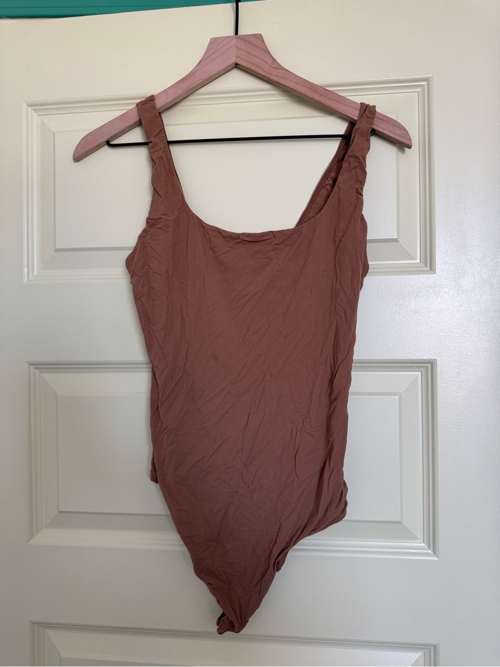 Auden Scoop Neck Bodysuit - brown (skims dupe)